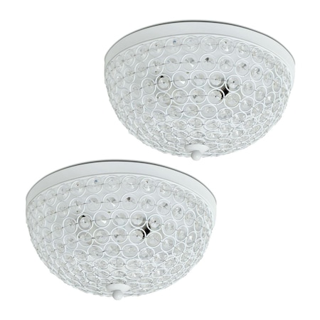 Brillantez Crystal Glam 2 Light Ceiling Flush Mount White, 2PK BR2751827